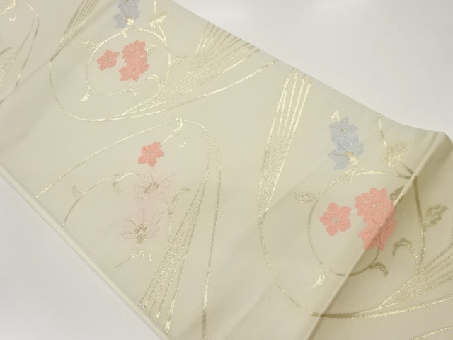 JAPANESE FUKURO OBI / WOVEN FLORAL PLANTS